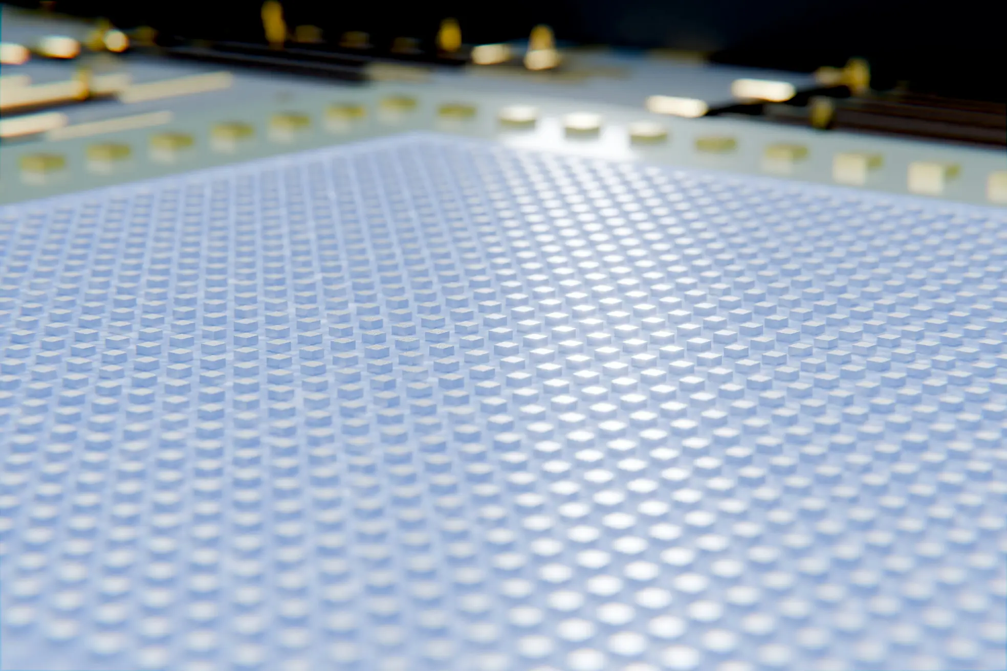Silicon wafer under inspection lighting